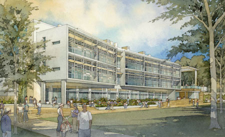 Artist's conception of the UCSB BioEngineering Building