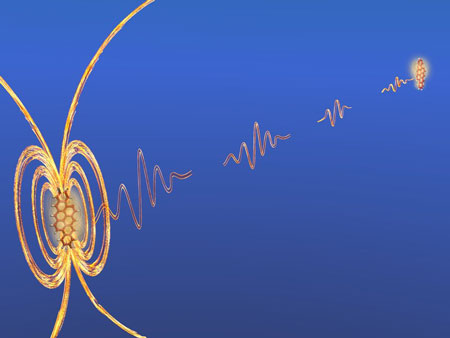 Radio connection between molecules