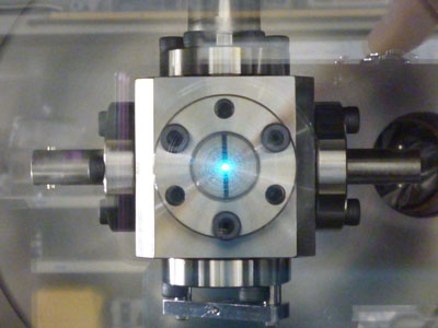 photograph of a custom-built laser chamber