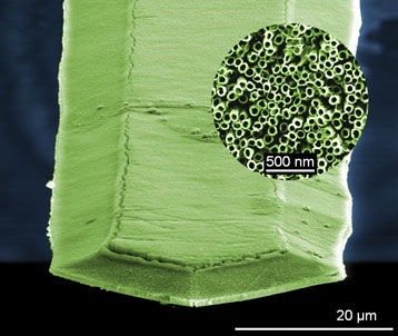 microcantilever nanostructured by aligned titanium dioxide nanotubes