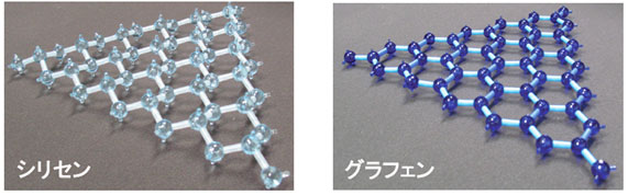 Stick-and-ball models of silicene and graphene