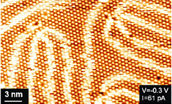 STM image of silicene on ZrB2 thin film