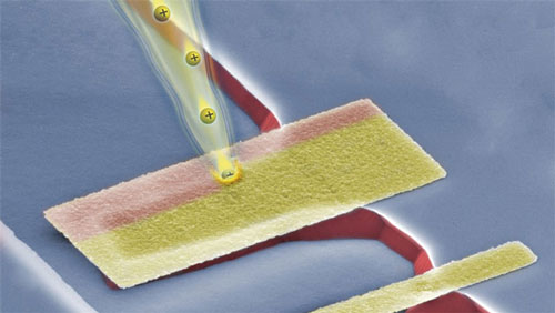 Schematic of the 3D printing process and an image of a manufactured micro-structure