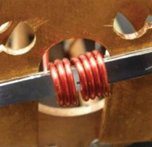 Close up of the mount used to hold a gallium arsenide sample