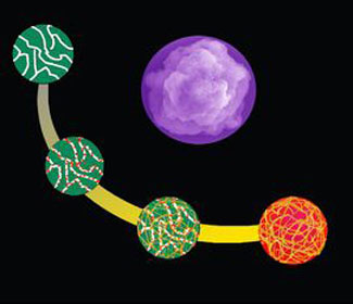 Illustration of the production of colloid spheres