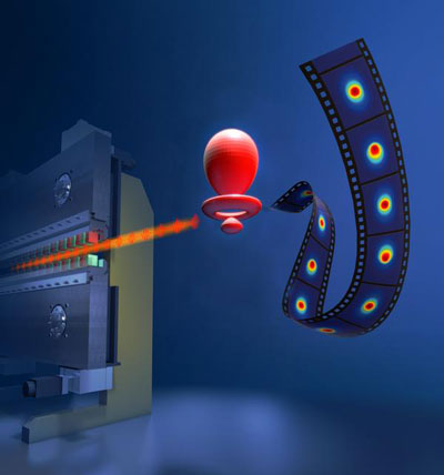 Visualization of an experiment with an ultrashort X-ray pulse revealing the evolution of electrons in motion