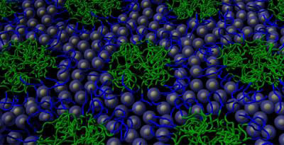 ligand-coated platinum nanoparticles nestled amongst block co-polymers