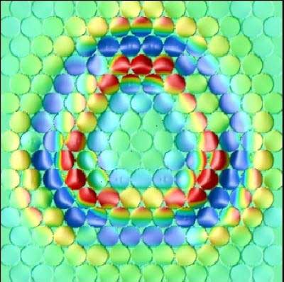 In a computer simulation, Jülich scientists succeeded in showing what shape these rings take on the crystal lattice of copper