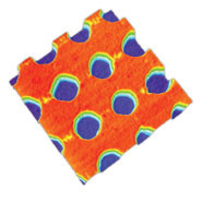 Holes in a silicon oxide layer, just 400 nanometres in diameter 