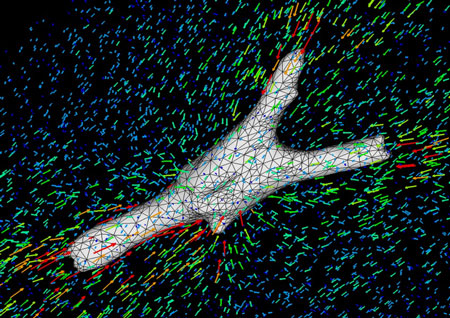 3D Traction Force Microscopy shows where and how hard this bone-like cell is pulling on the surrounding gel