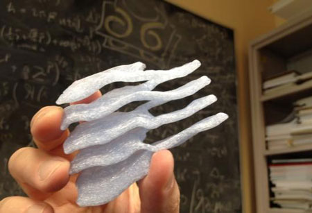 3D-printed model using data from actual endoplasmic reticulum sheets
