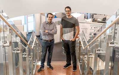 Dr. Leonidas Bleris, associate professor of bioengineering, and Tyler Quarton, bioengineering graduate student