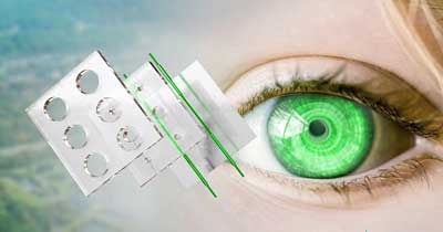 Microfluidics chip used for in vitro mimicking retina's functionality