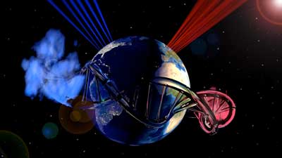 DNA helix around the world