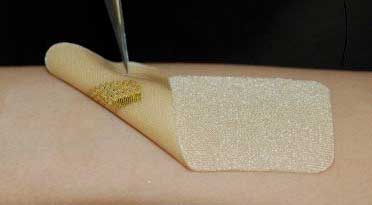 skin-inspired electronics - sensor on a textile-silicon bandage
