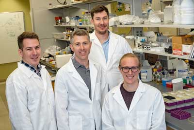 synthetic biologists Sebastian Schmidl, Jeff Tabor, Karl Gerhardt and Felix Ekness