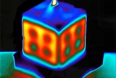 Infrared imaging showing heat distribution in a hydrogel tissue construct