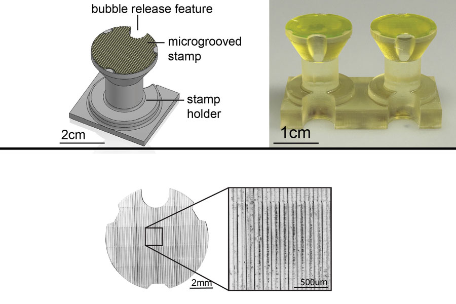 stamping approach to pattern grooves