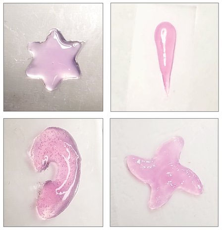 Some hydrogel polymer structures printed with the in vivo sound printing technique