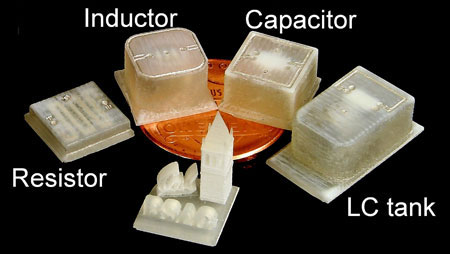 a range of 3D-printed electrical components