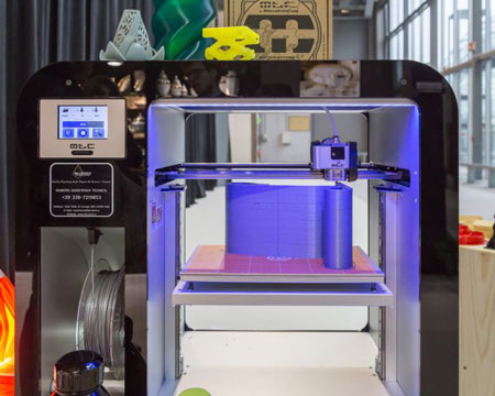A 3D Printing device layers polymers to build an object by depositing material in very small layers