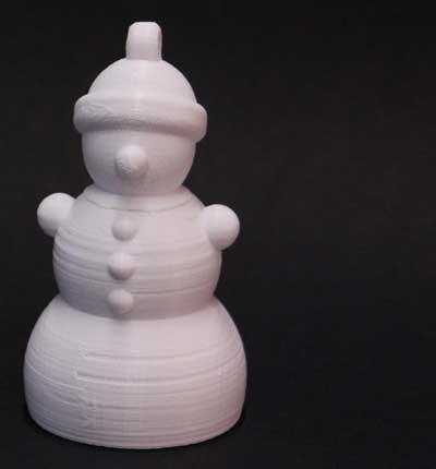3D-printed snowman