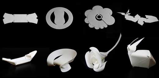 Flat Plastic Pieces Transform into 3-D shapes