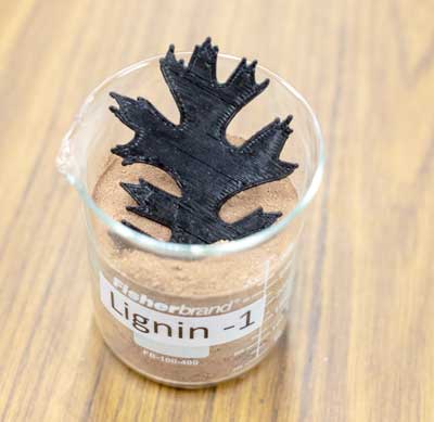 3D-printed lignin composite material