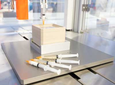 Syringes containing various bio-ink formulations