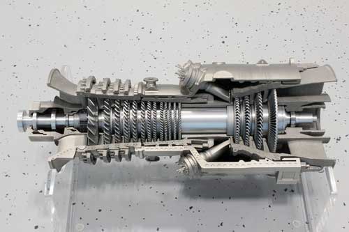 scale model of a gas turbine for power generation