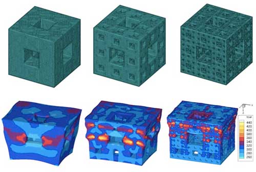Simulations show how fractal structures of increasing complexity dissipate energy from shockwaves