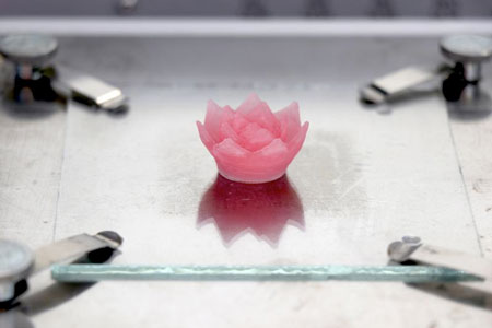3D-printed lotus flower made of aerogel
