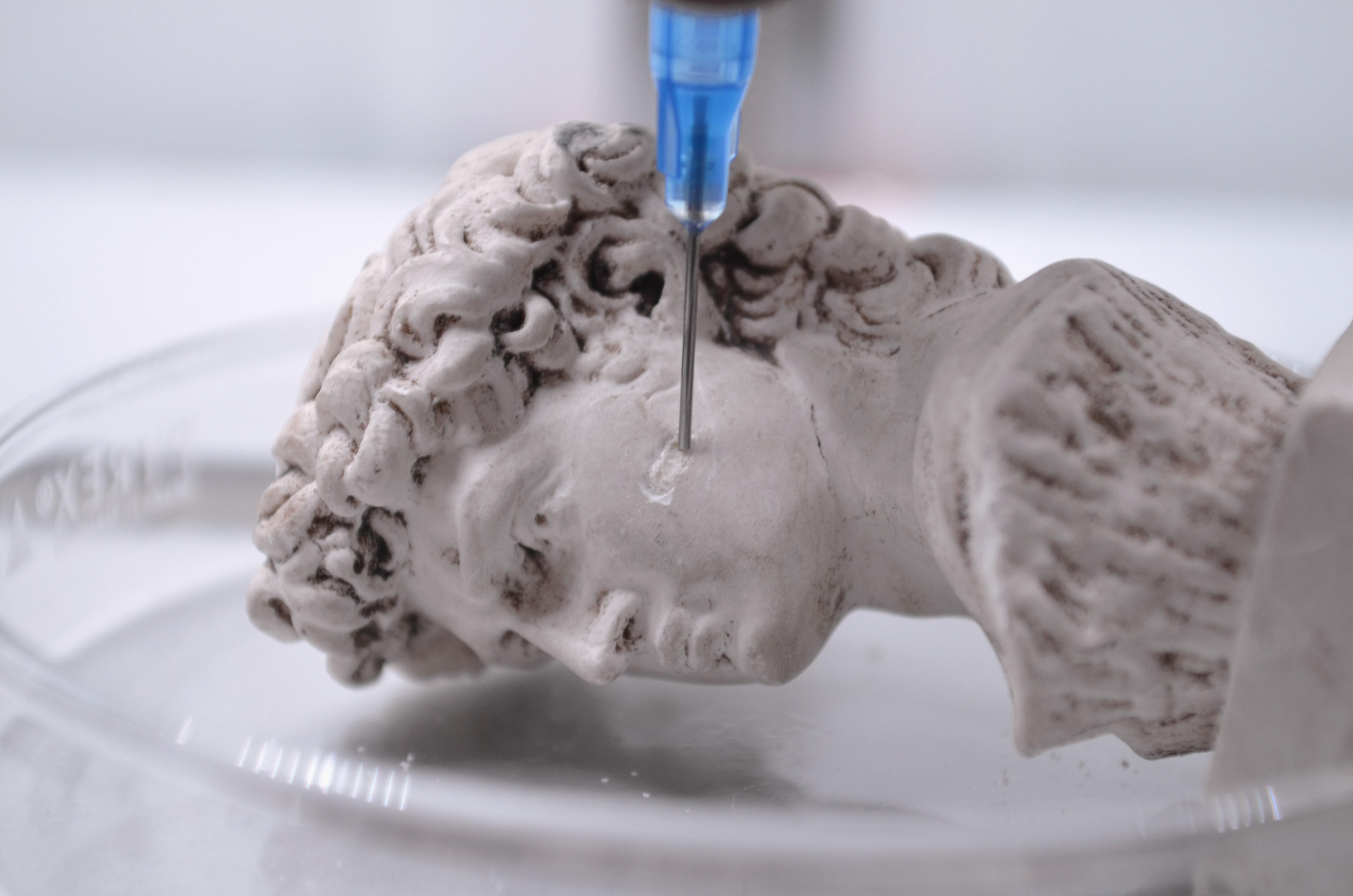 3D printing with bacteria-loaded ink to restore artwork