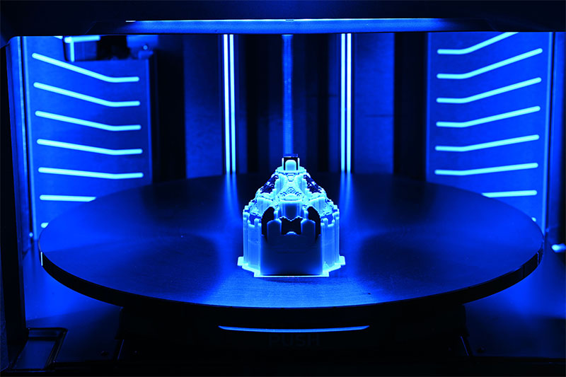 Compuesto polimérico impreso en 3D con luz azul