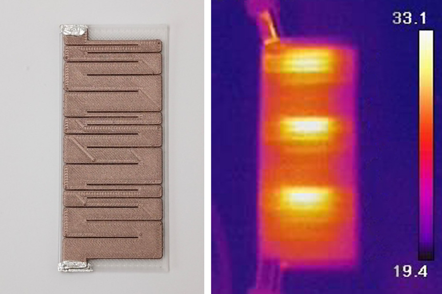 self-heating microfluidic device