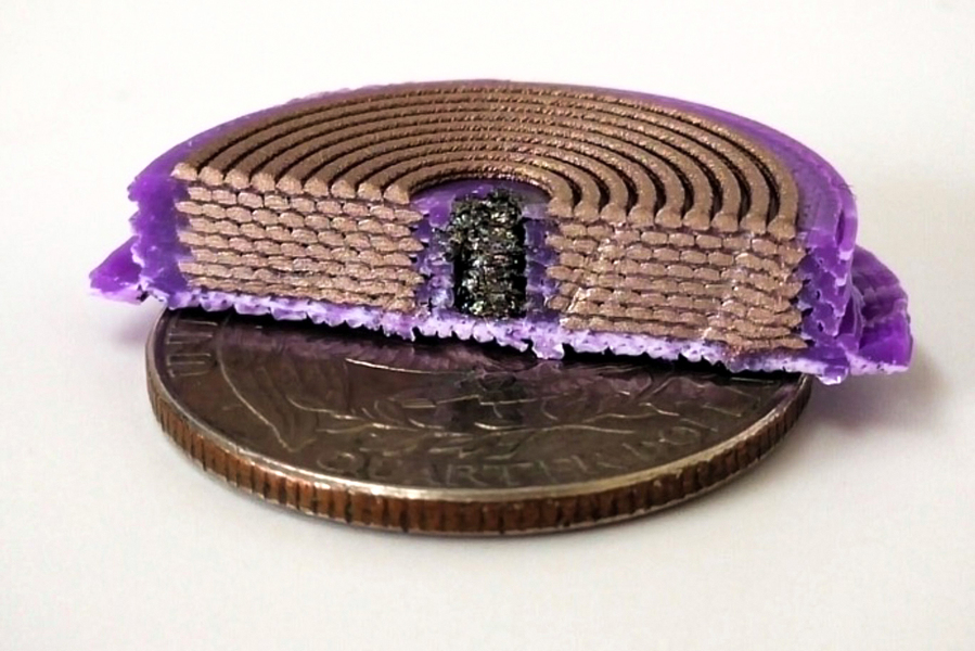 3D printed three-dimensional solenoids