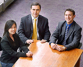 Professor Christodoulos Floudas (center), along with graduate student Josephine Elia and Richard Baliban