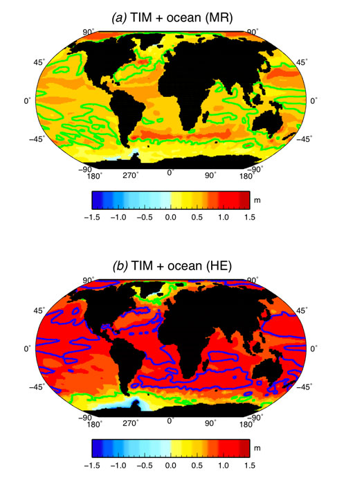 Total sea-level variation in 2100