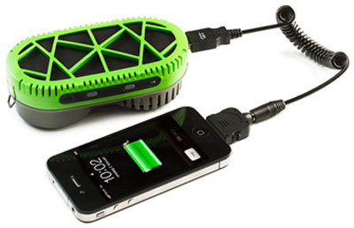 The portable PowerTrekk only needs a little water to charge a mobile phone