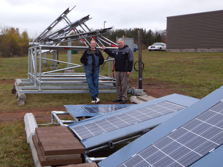 Michigan Tech solar energy scientist Joshua Pearce, left, and Jay Meldrum