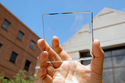 a transparent luminescent solar concentrator module