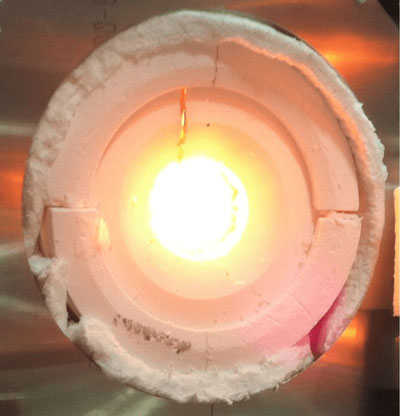 concentrating sunlight into a reactor to split H2O and CO2