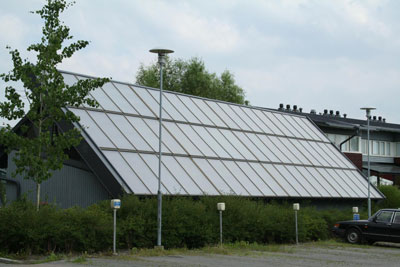 solar panels in the Eko-Viikki housing area in Helsinki