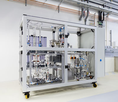 Demonstrator for the one-step electro-chemical production of ethylene from CO2 and water. 