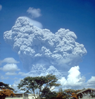 Volcanic cloud over Clark Air Base, Philippines