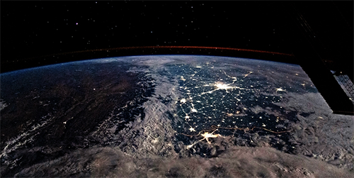 night-time Earth from space