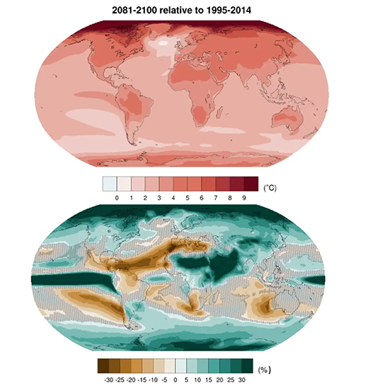 Temperature and precipitation in a changing world