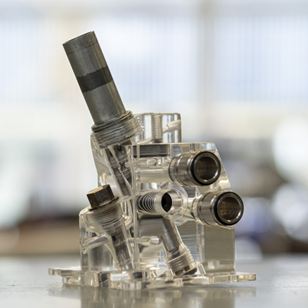 Prototype of the valve actuator of a poston machine