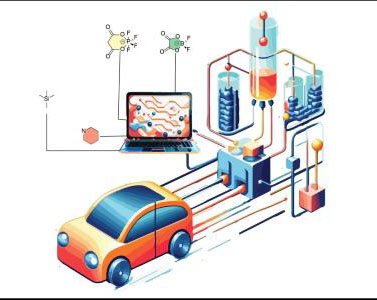 Visualization of a data-driven approach to additive design for electrolytes in LNMO batteries, combining computational modeling, chemical structures and advanced battery systems for enhanced energy storage solutions