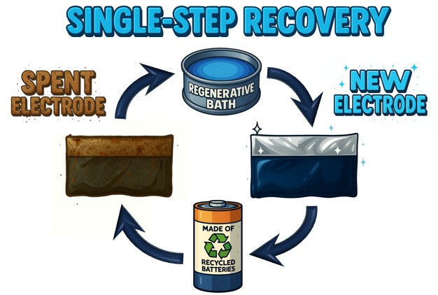 Schematic of the single-step battery cathode recycling method